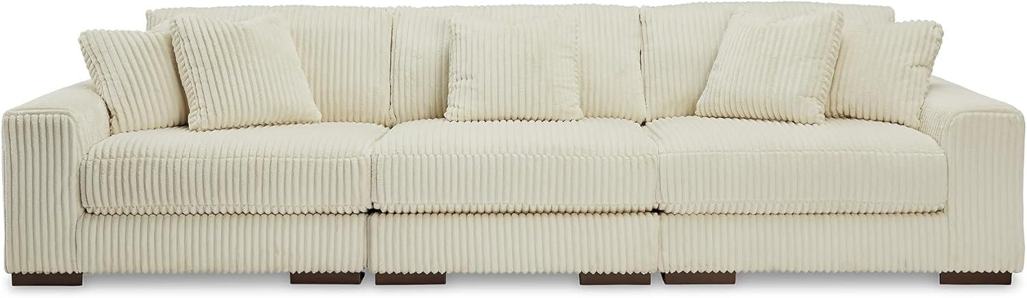 imageSignature Design by Ashley Lindyn Casual Anti Sag 3Piece Sectional with Double Chaise Reversible Cushions and 5 Accent Pillows GrayWhite