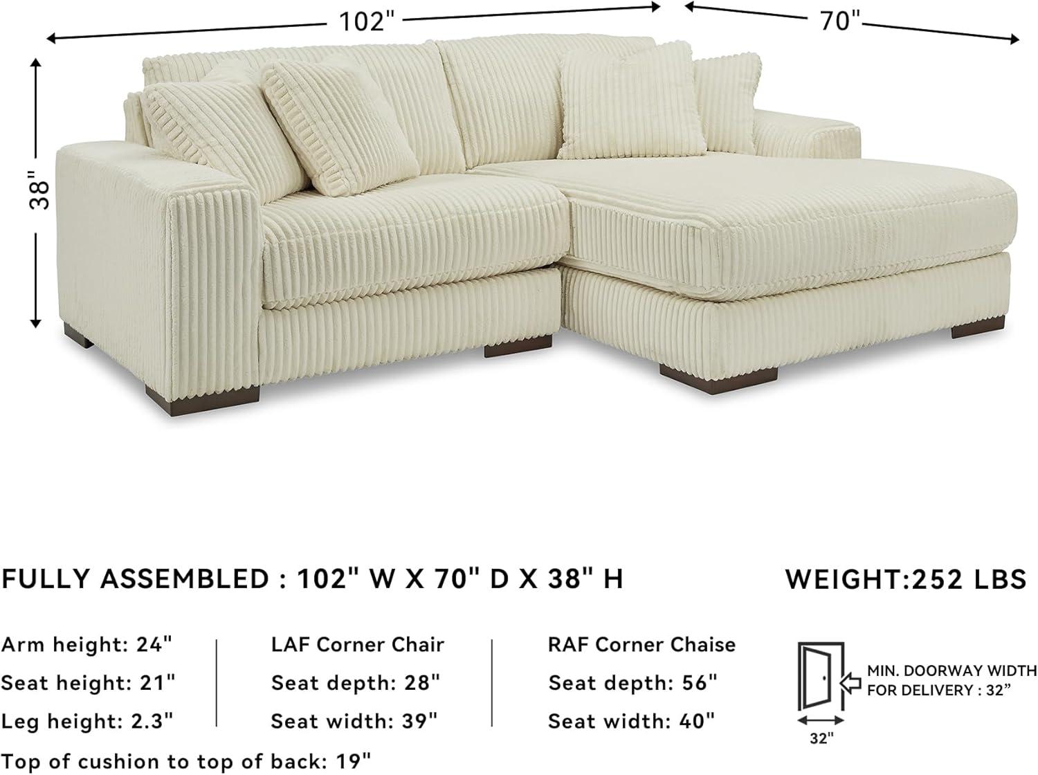 imageSignature Design by Ashley Lindyn Casual Anti Sag 3Piece Sectional with Double Chaise Reversible Cushions and 5 Accent Pillows GrayWhite