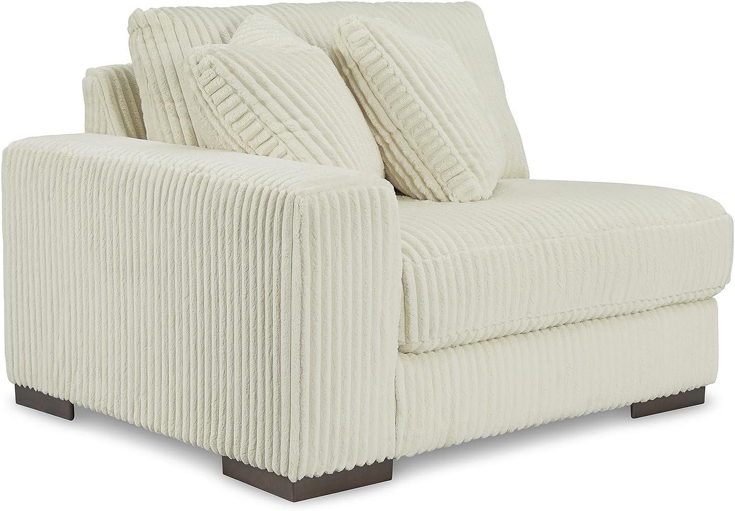 imageSignature Design by Ashley Lindyn Casual Anti Sag 3Piece Sectional with Double Chaise Reversible Cushions and 5 Accent Pillows GrayWhite