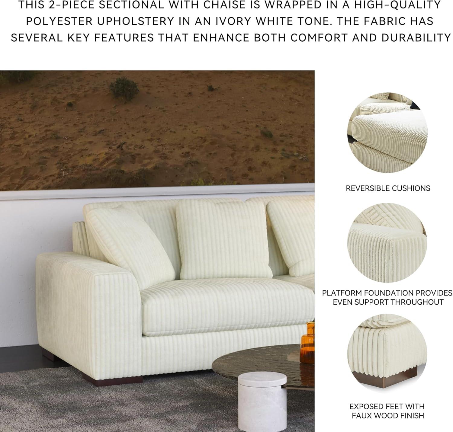 imageSignature Design by Ashley Lindyn Casual Anti Sag 3Piece Sectional with Double Chaise Reversible Cushions and 5 Accent Pillows GrayWhite