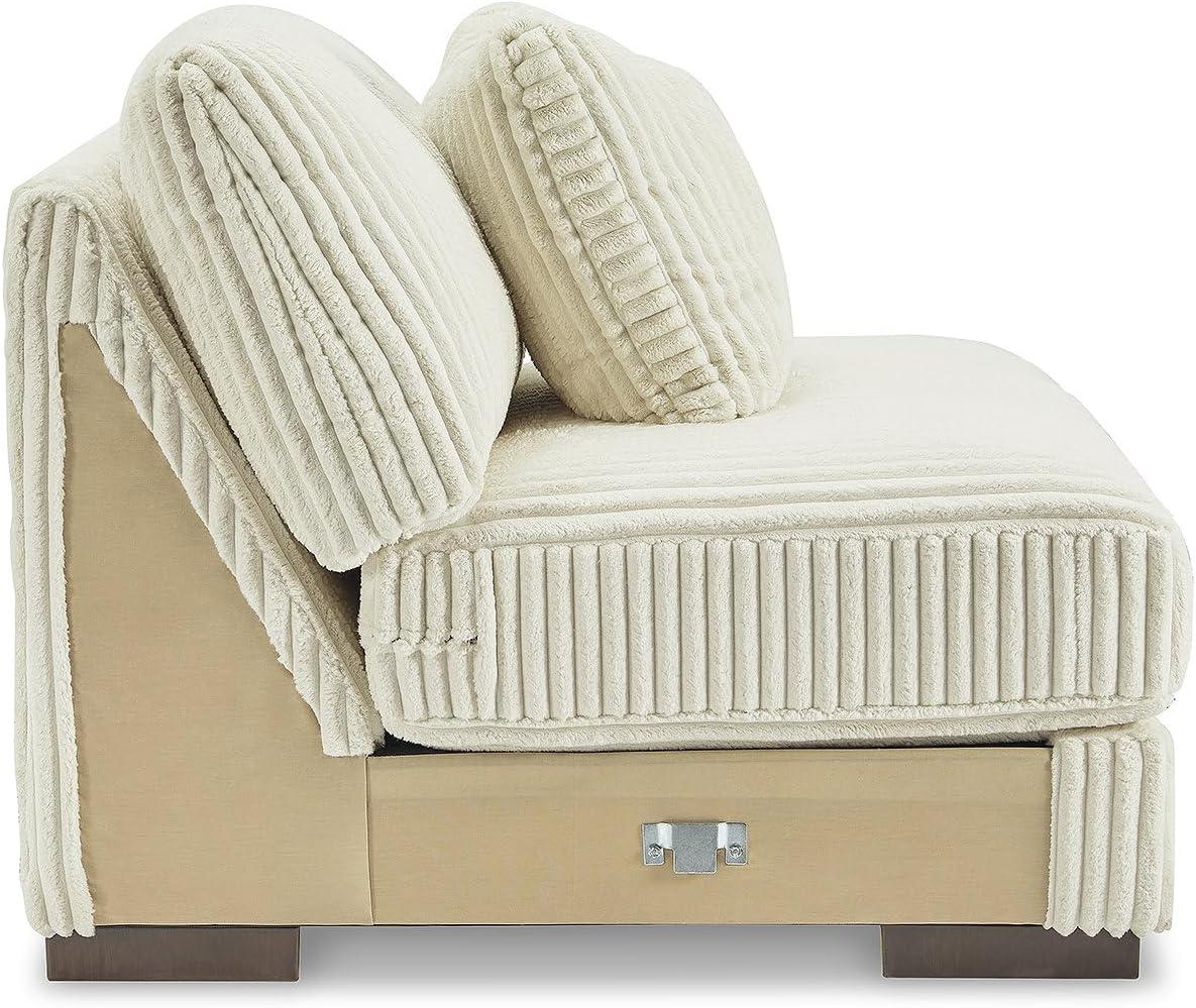 imageSignature Design by Ashley Lindyn Casual Anti Sag 3Piece Sectional with Double Chaise Reversible Cushions and 5 Accent Pillows GrayWhite