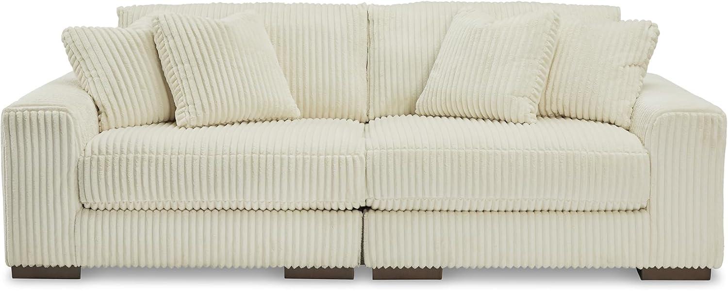 imageSignature Design by Ashley Lindyn Casual Anti Sag 3Piece Sectional with Double Chaise Reversible Cushions and 5 Accent Pillows GrayWhite