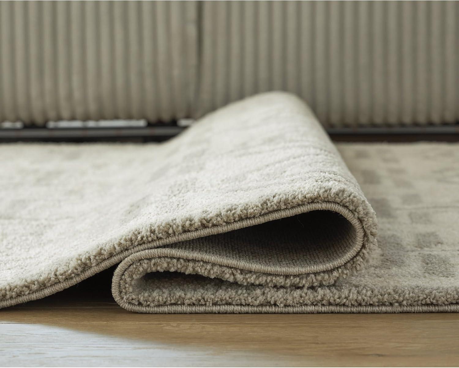 imageSignature Design by Ashley Maconville Modern Indoor Geometric Rectangular 8 x 10 Area Rug Beige amp Gray