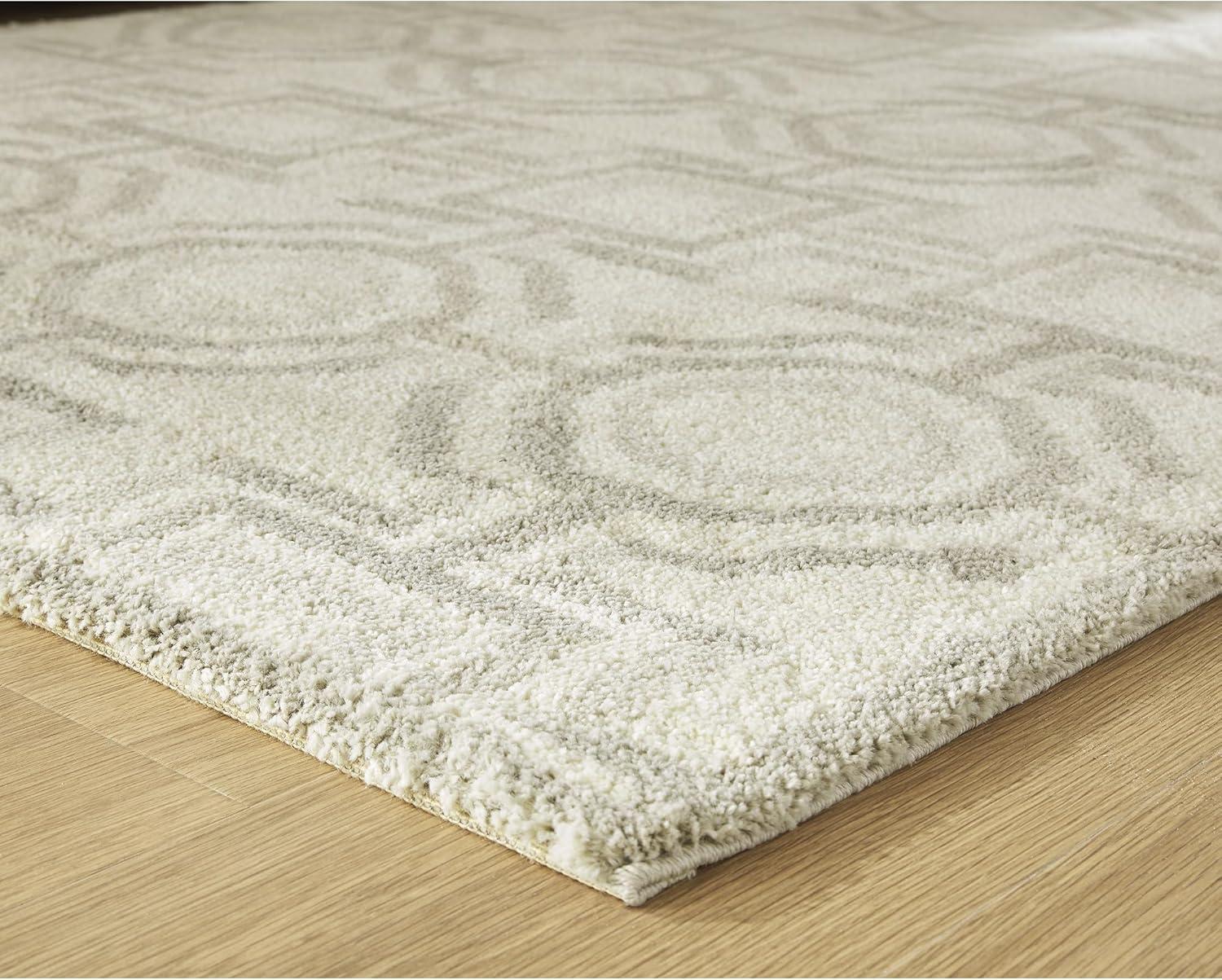 imageSignature Design by Ashley Maconville Modern Indoor Geometric Rectangular 8 x 10 Area Rug Beige amp Gray
