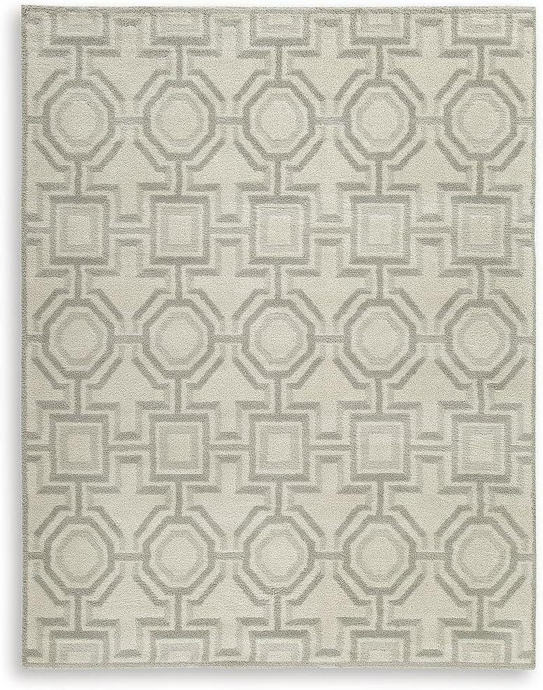 imageSignature Design by Ashley Maconville Modern Indoor Geometric Rectangular 8 x 10 Area Rug Beige amp Gray
