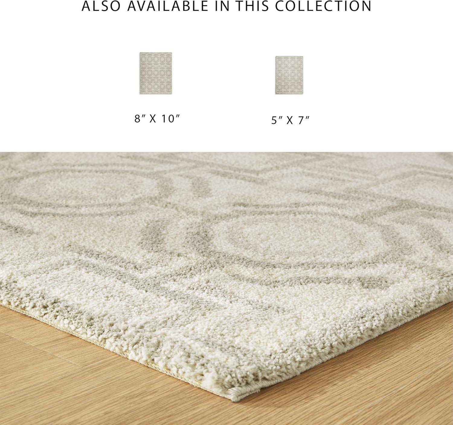 imageSignature Design by Ashley Maconville Modern Indoor Geometric Rectangular 8 x 10 Area Rug Beige amp Gray