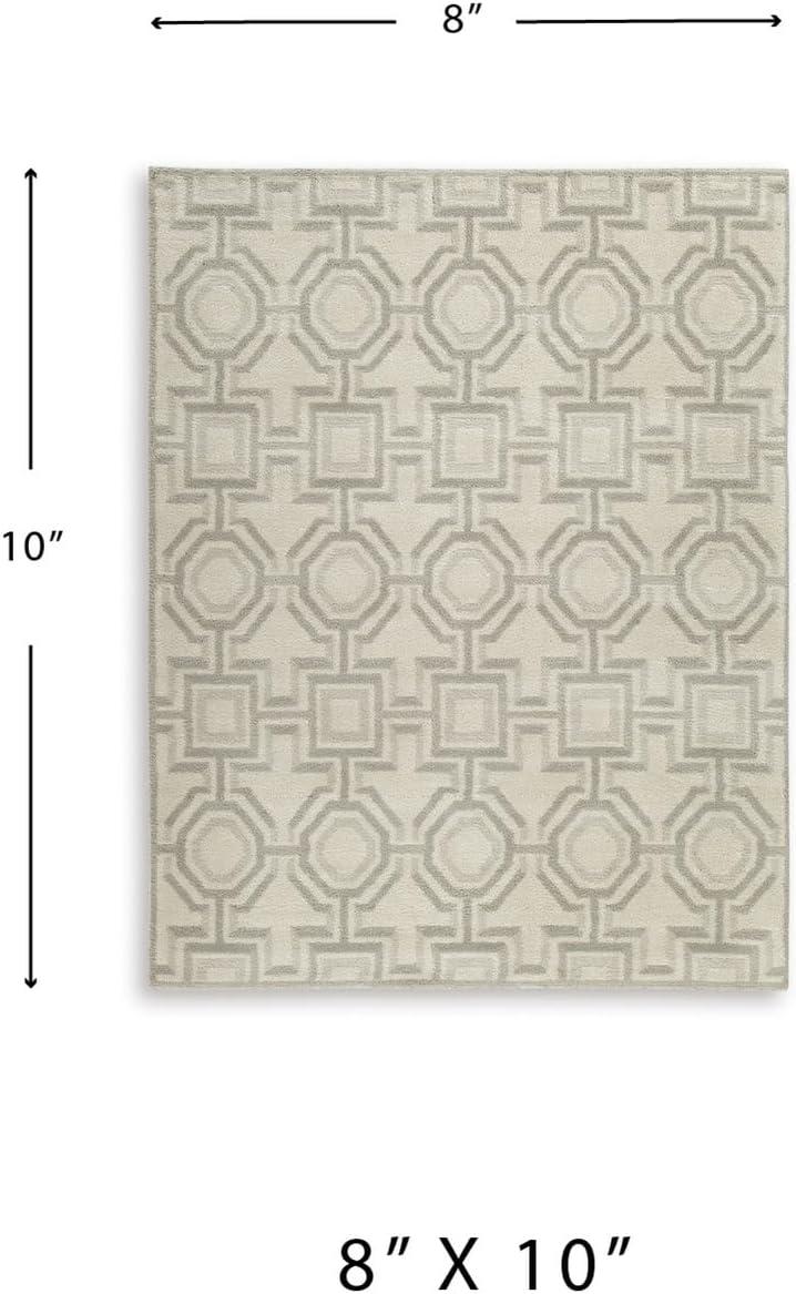 imageSignature Design by Ashley Maconville Modern Indoor Geometric Rectangular 8 x 10 Area Rug Beige amp Gray