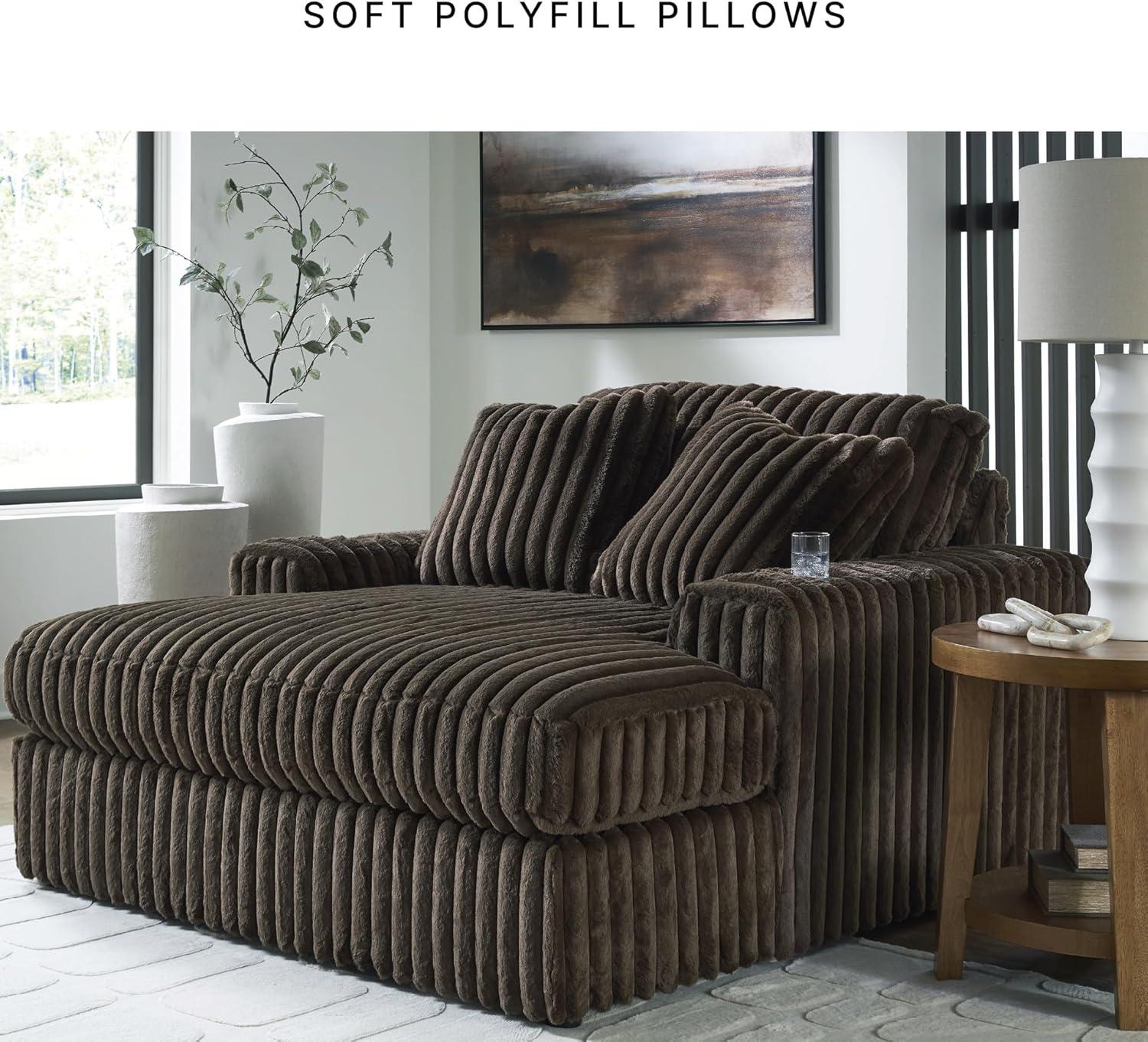 imageSignature Design by Ashley MidnightMadness Contemporary Symmetrical 2Piece Sectional with Reversible Seat Cushion Dark BrownBrown