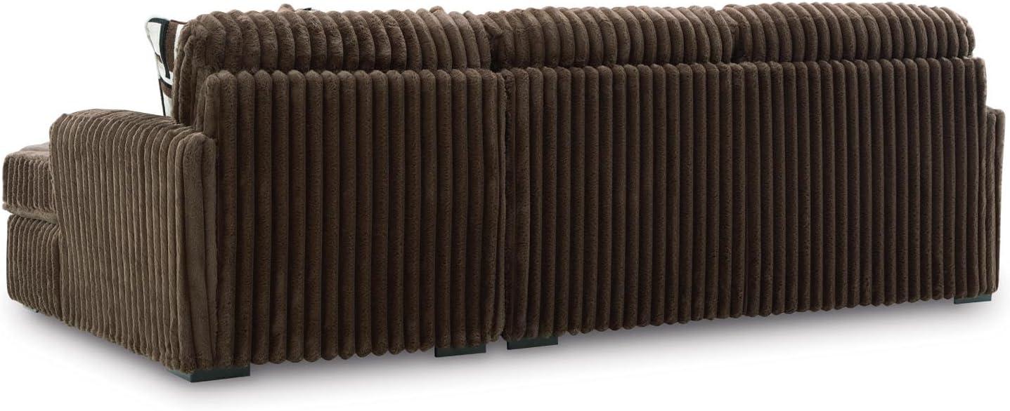 imageSignature Design by Ashley MidnightMadness Contemporary Symmetrical 2Piece Sectional with Reversible Seat Cushion Dark BrownBrown
