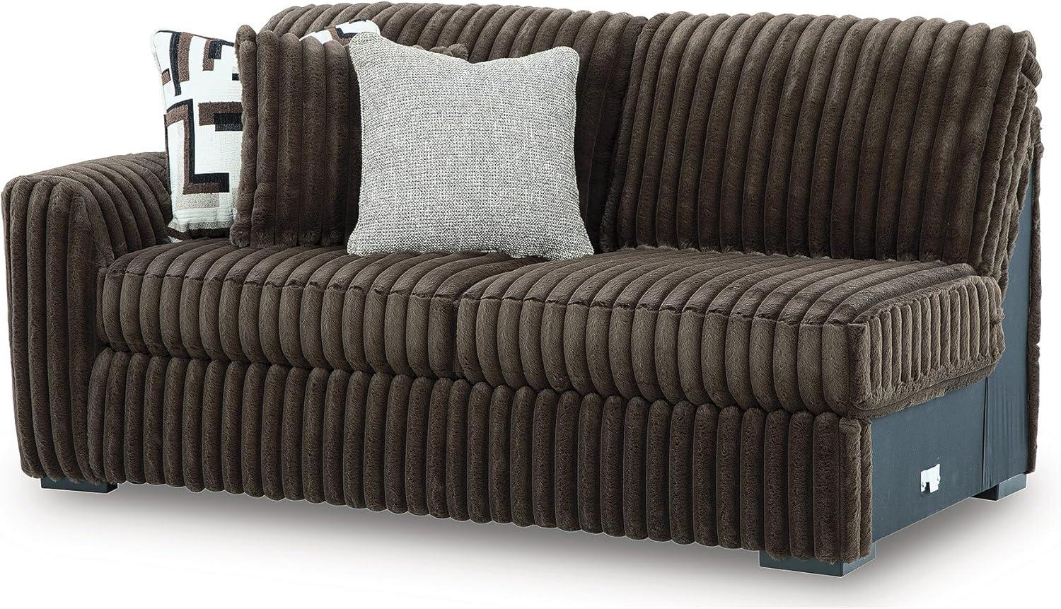 imageSignature Design by Ashley MidnightMadness Contemporary Symmetrical 2Piece Sectional with Reversible Seat Cushion Dark BrownBrown