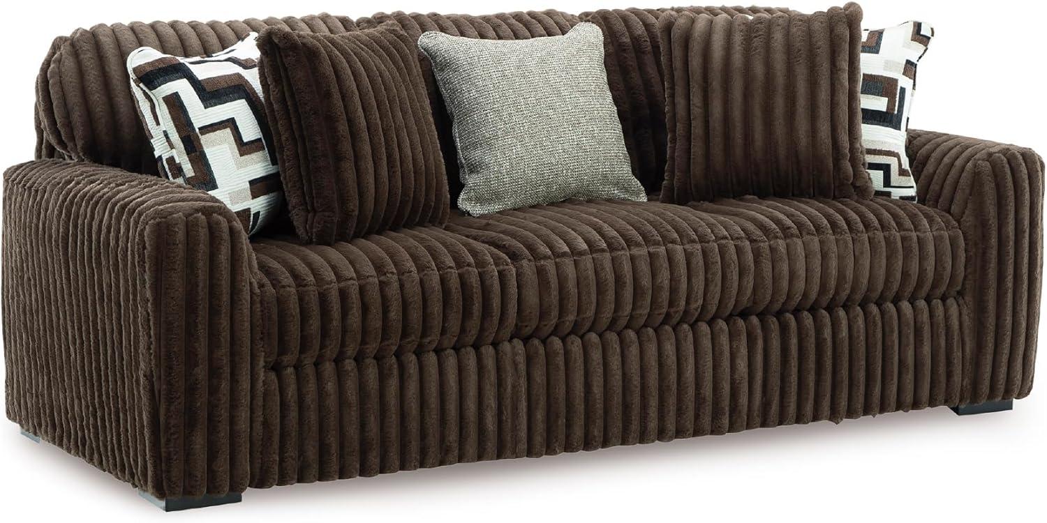 imageSignature Design by Ashley MidnightMadness Contemporary Symmetrical 2Piece Sectional with Reversible Seat Cushion Dark BrownBrown