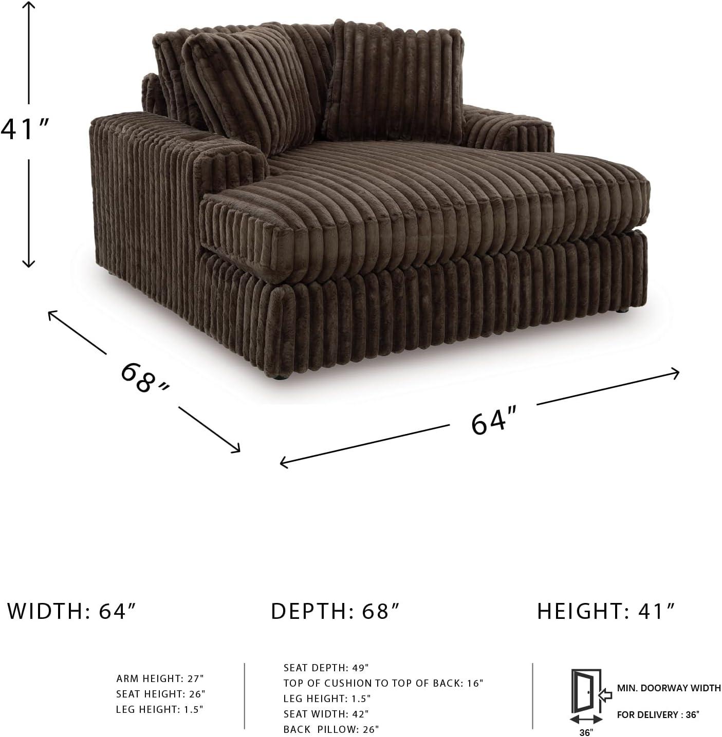 imageSignature Design by Ashley MidnightMadness Contemporary Symmetrical 2Piece Sectional with Reversible Seat Cushion Dark BrownBrown
