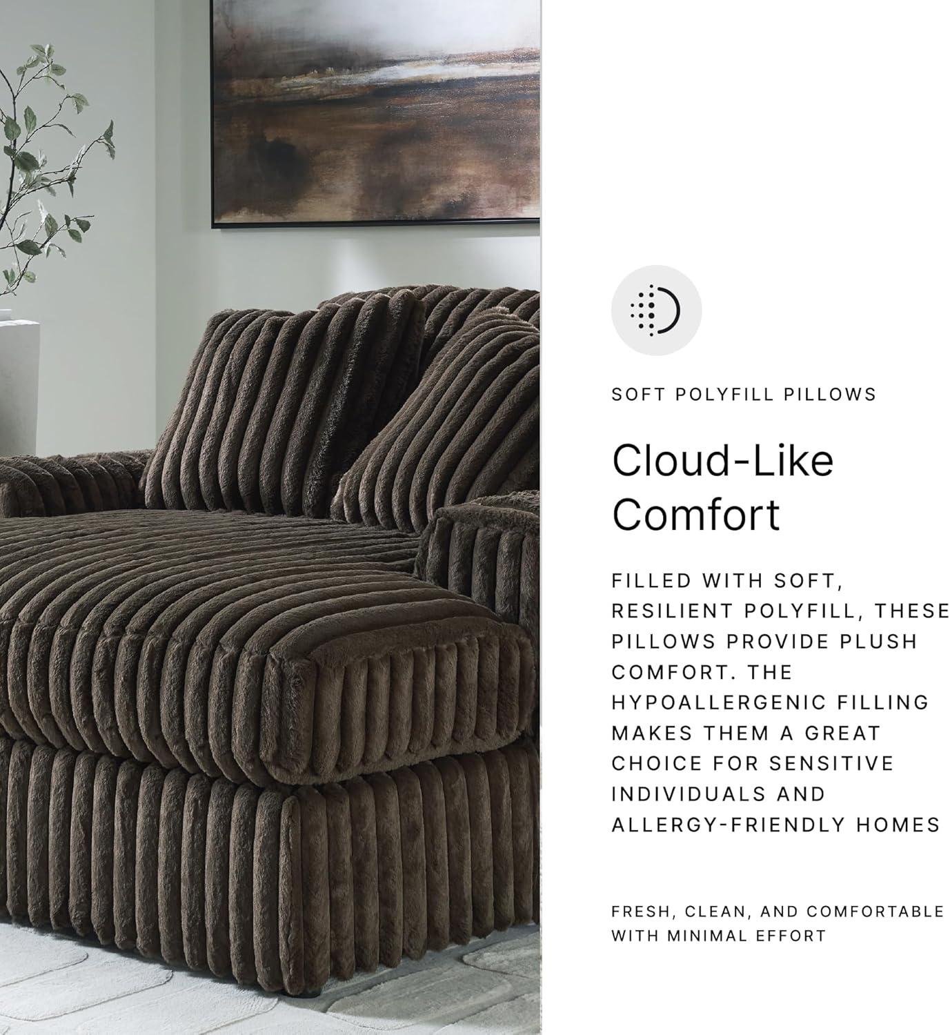 imageSignature Design by Ashley MidnightMadness Contemporary Symmetrical 2Piece Sectional with Reversible Seat Cushion Dark BrownBrown