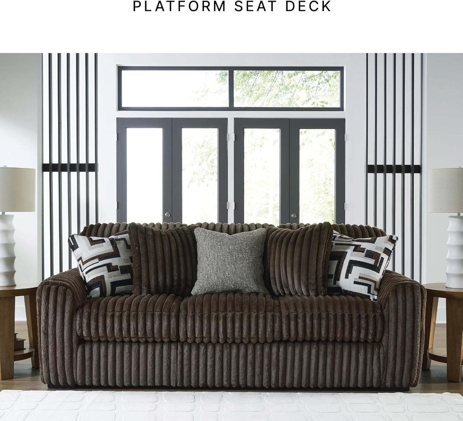 imageSignature Design by Ashley MidnightMadness Contemporary Symmetrical 2Piece Sectional with Reversible Seat Cushion Dark BrownBrown
