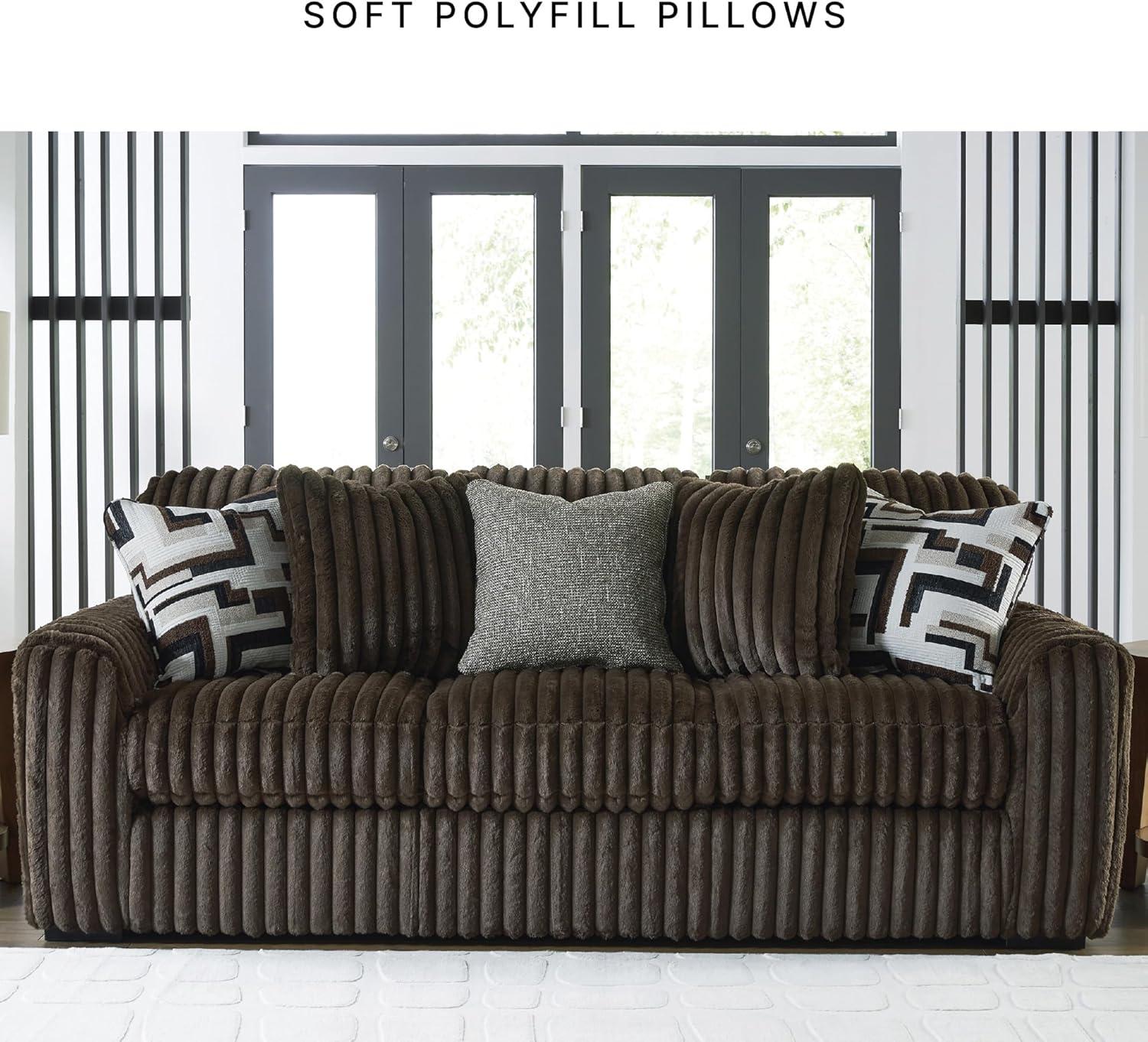imageSignature Design by Ashley MidnightMadness Contemporary Symmetrical 2Piece Sectional with Reversible Seat Cushion Dark BrownBrown