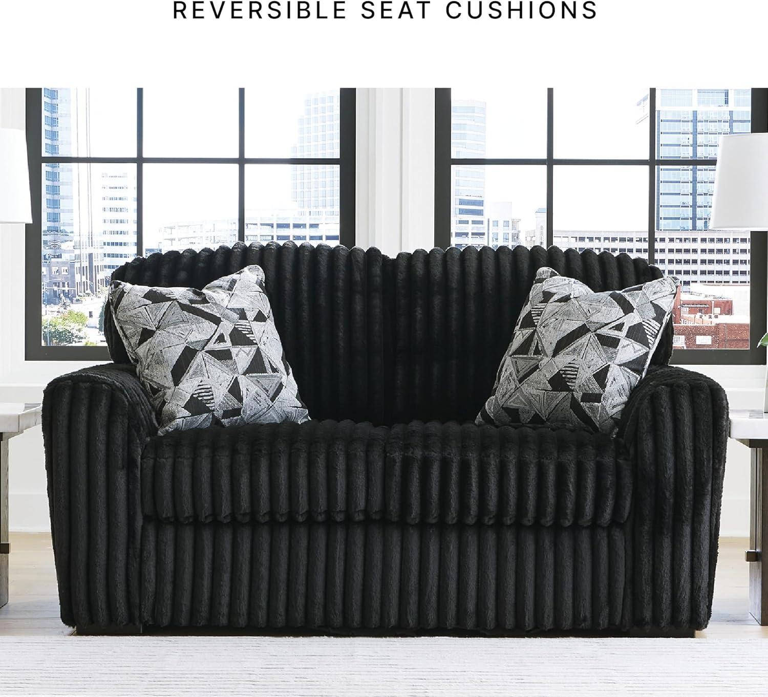 imageSignature Design by Ashley MidnightMadness Contemporary Symmetrical 2Piece Sectional with Reversible Seat Cushion Dark BrownOnyx