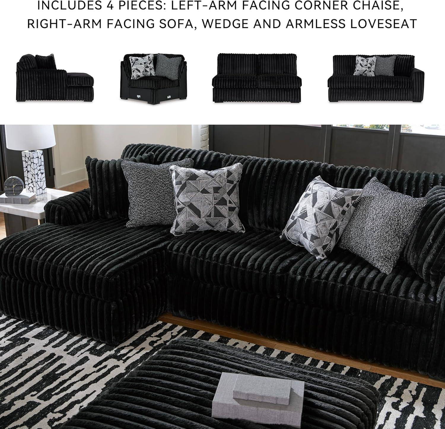imageSignature Design by Ashley MidnightMadness Contemporary Symmetrical 2Piece Sectional with Reversible Seat Cushion Dark BrownOnyx