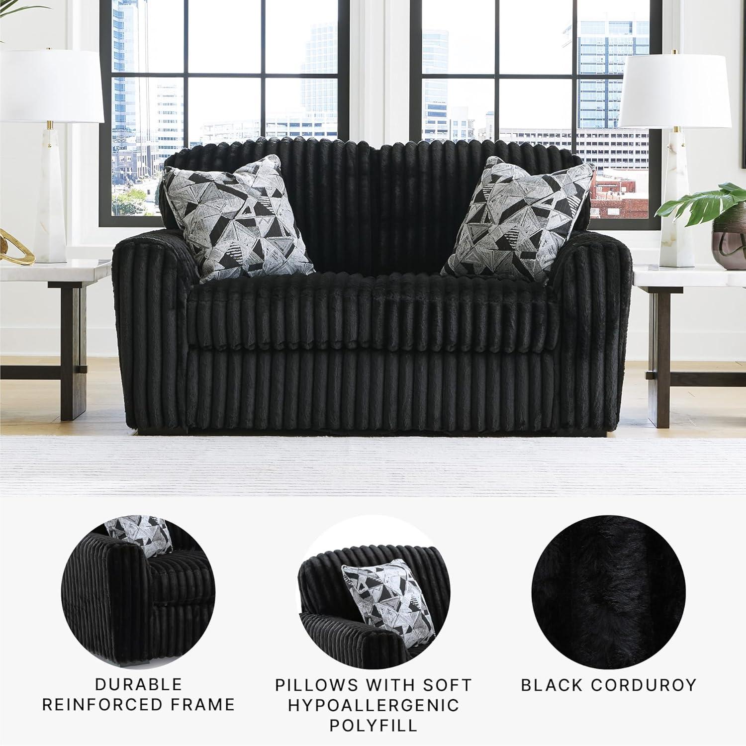 imageSignature Design by Ashley MidnightMadness Contemporary Symmetrical 2Piece Sectional with Reversible Seat Cushion Dark BrownOnyx