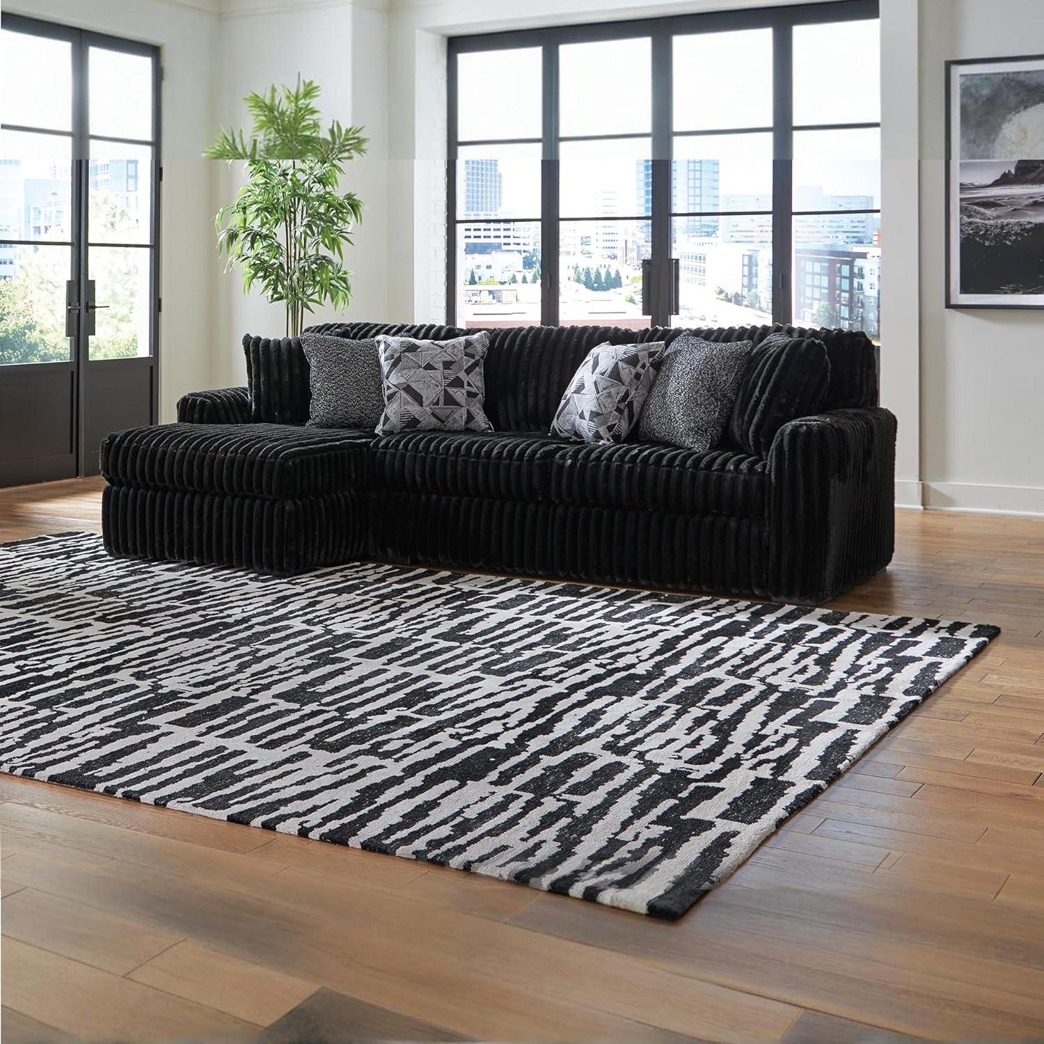 imageSignature Design by Ashley MidnightMadness Contemporary Symmetrical 2Piece Sectional with Reversible Seat Cushion Dark BrownOnyx