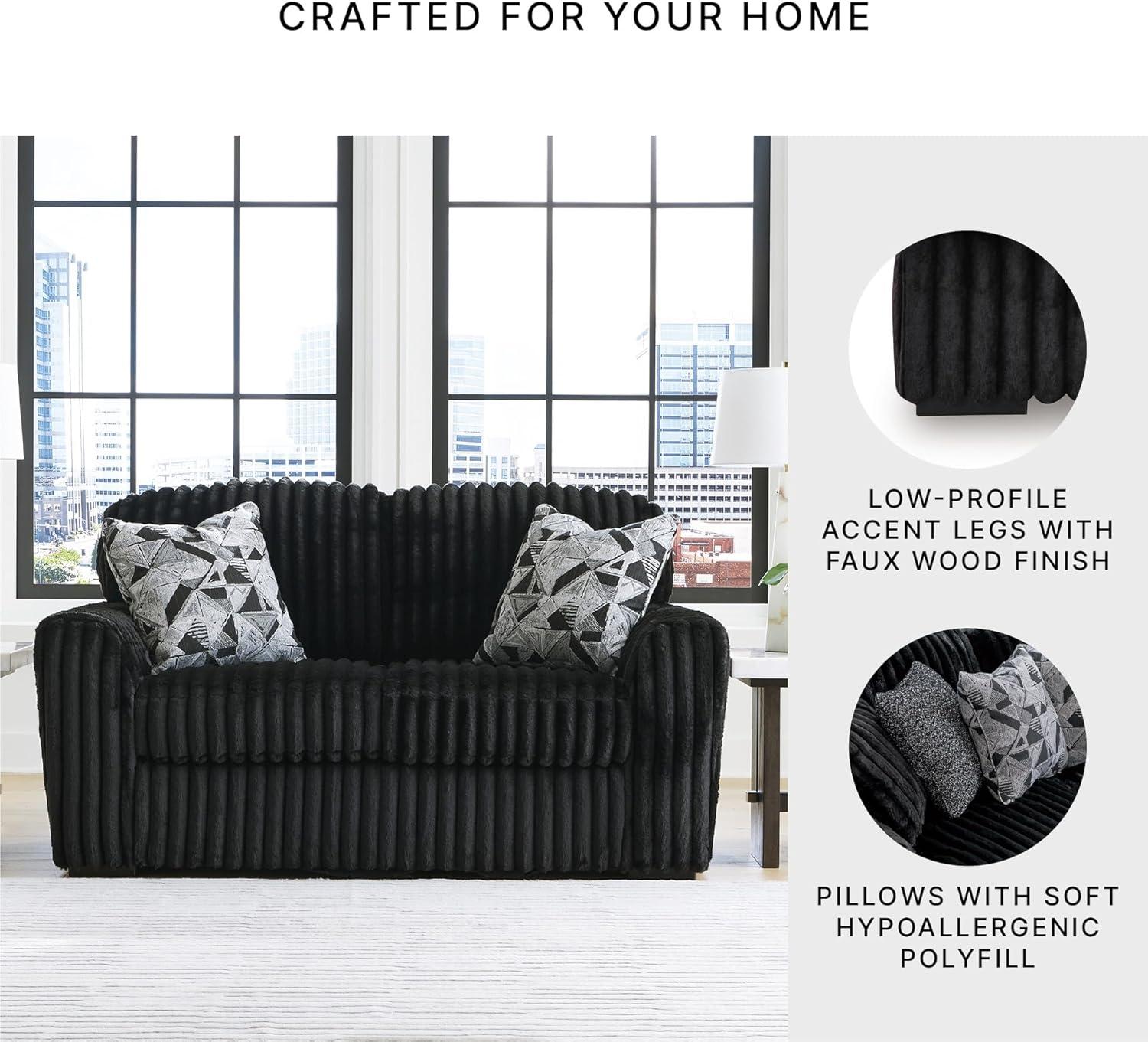 imageSignature Design by Ashley MidnightMadness Contemporary Symmetrical 2Piece Sectional with Reversible Seat Cushion Dark BrownOnyx