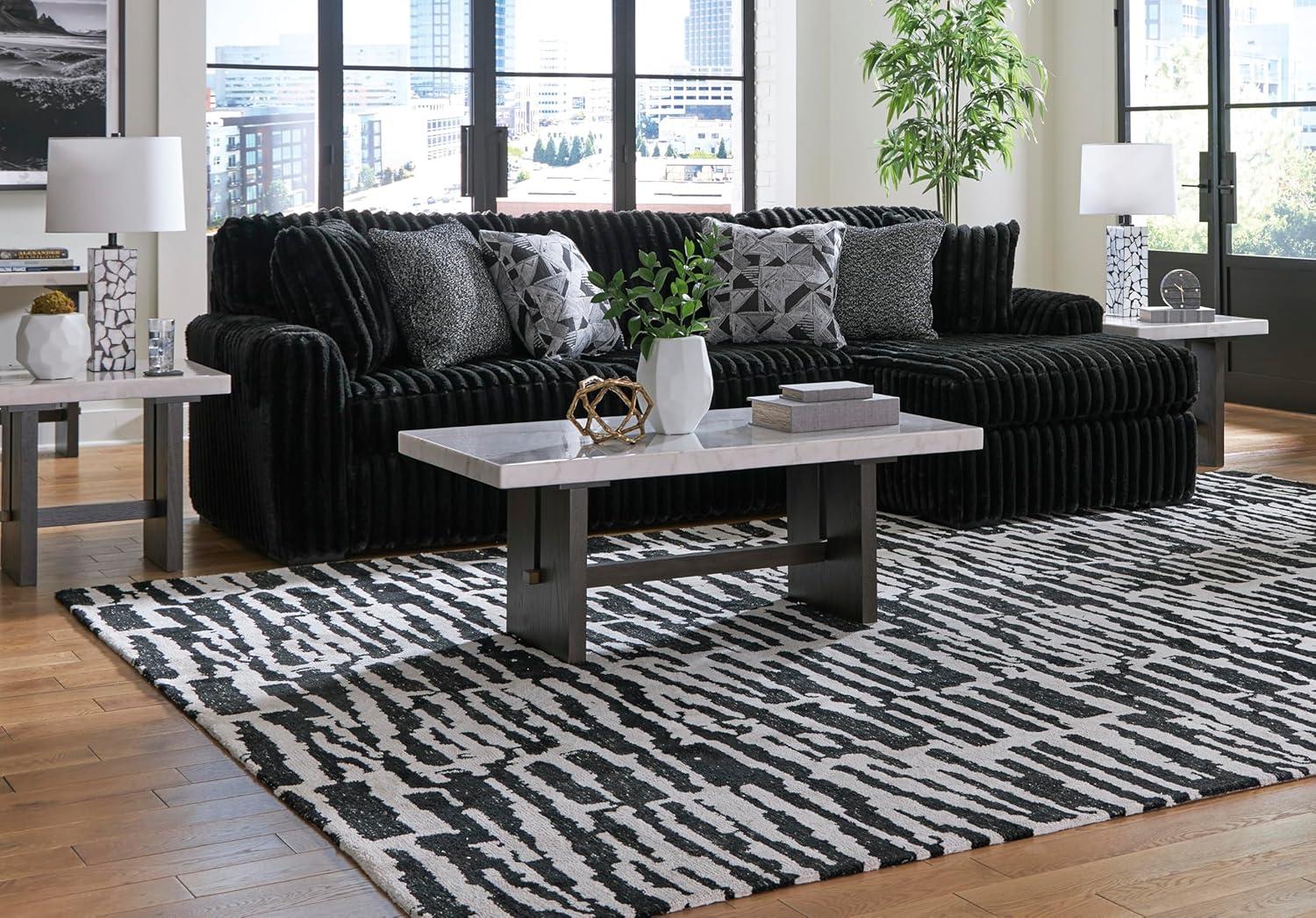 imageSignature Design by Ashley MidnightMadness Contemporary Symmetrical 2Piece Sectional with Reversible Seat Cushion Dark BrownOnyx