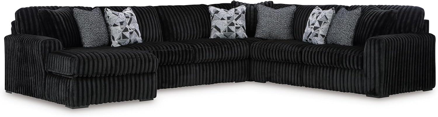 imageSignature Design by Ashley MidnightMadness Contemporary Symmetrical 2Piece Sectional with Reversible Seat Cushion Dark BrownOnyx