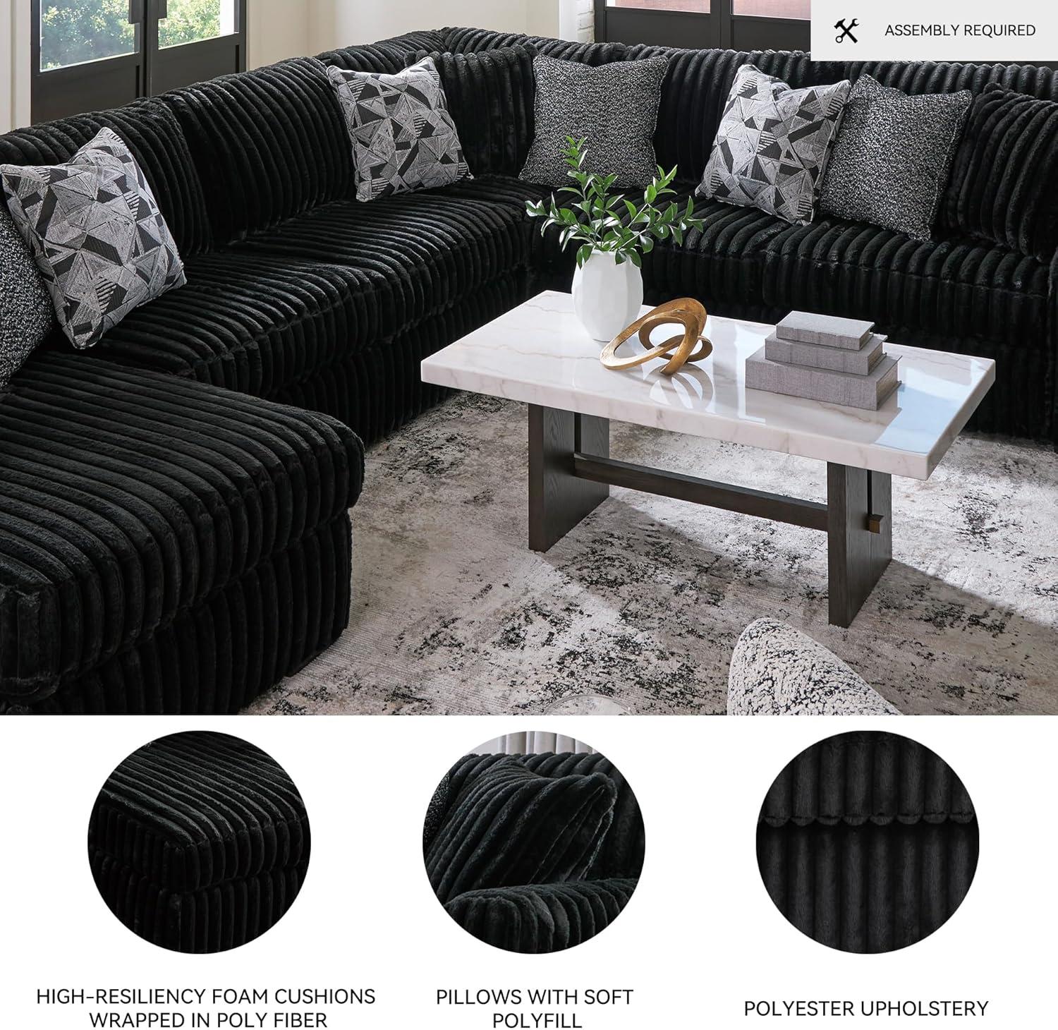 imageSignature Design by Ashley MidnightMadness Contemporary Symmetrical 2Piece Sectional with Reversible Seat Cushion Dark BrownOnyx
