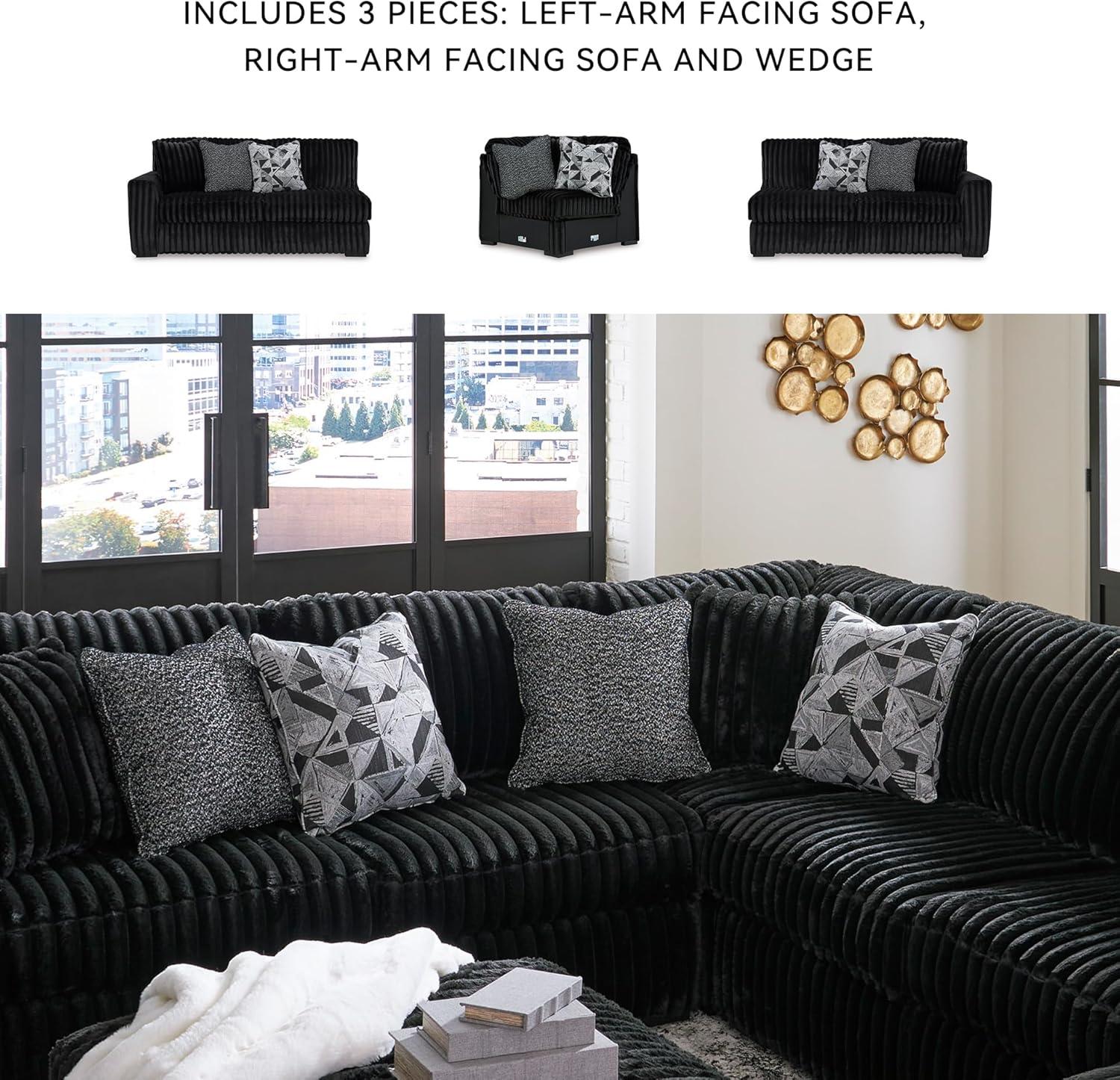 imageSignature Design by Ashley MidnightMadness Contemporary Symmetrical 2Piece Sectional with Reversible Seat Cushion Dark BrownOnyx
