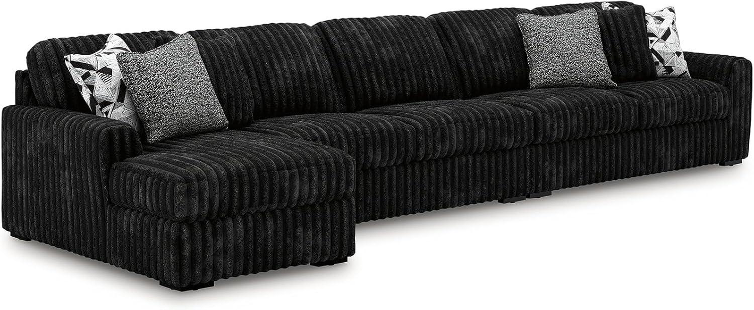 imageSignature Design by Ashley MidnightMadness Contemporary Symmetrical 2Piece Sectional with Reversible Seat Cushion Dark BrownOnyx