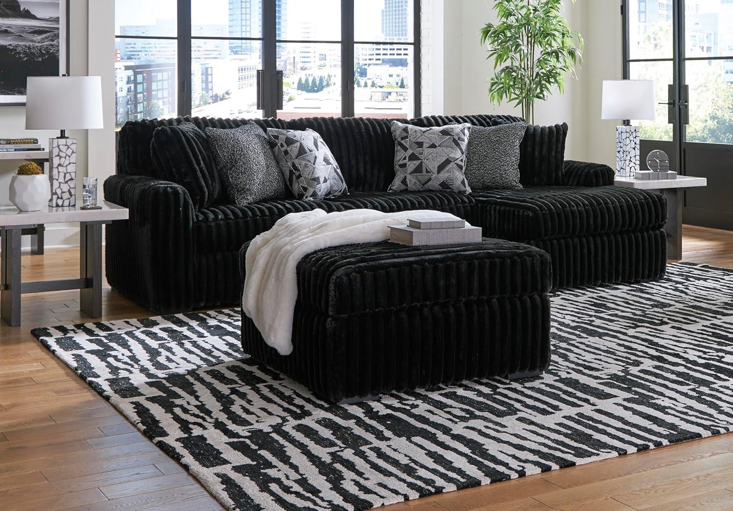 imageSignature Design by Ashley MidnightMadness Contemporary Symmetrical 2Piece Sectional with Reversible Seat Cushion Dark BrownOnyx