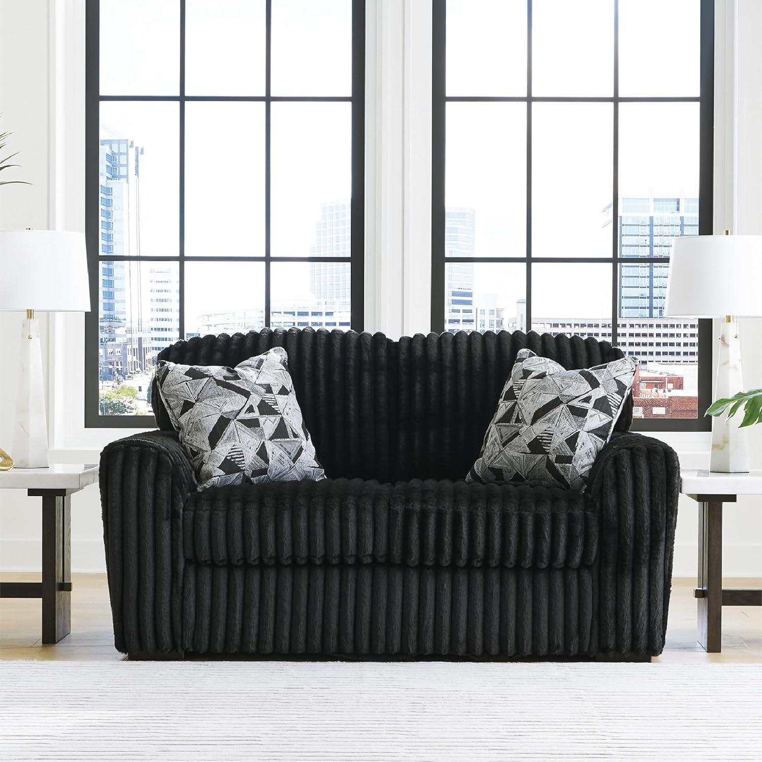 imageSignature Design by Ashley MidnightMadness Contemporary Symmetrical 2Piece Sectional with Reversible Seat Cushion Dark BrownOnyx