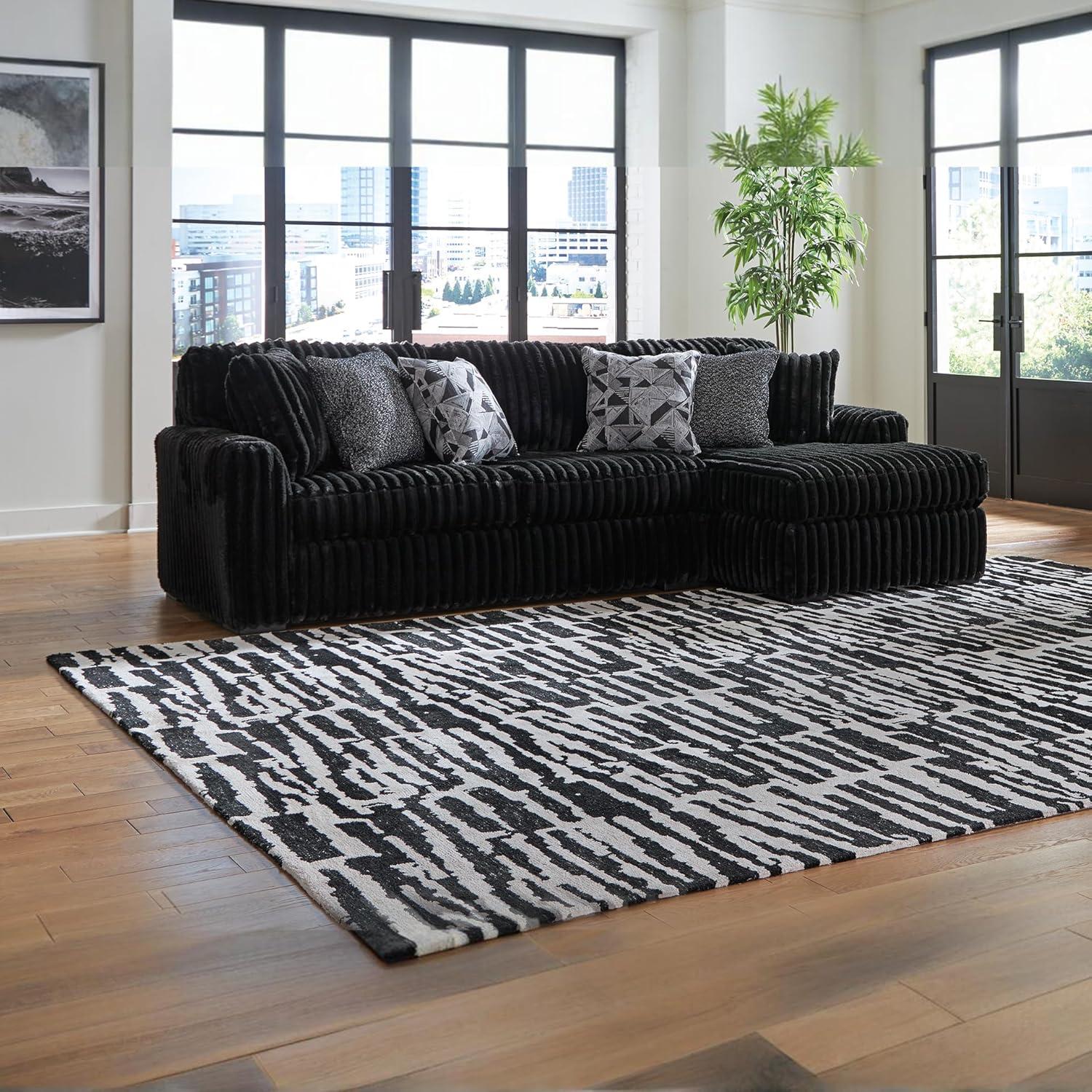 imageSignature Design by Ashley MidnightMadness Contemporary Symmetrical 2Piece Sectional with Reversible Seat Cushion Dark BrownOnyx