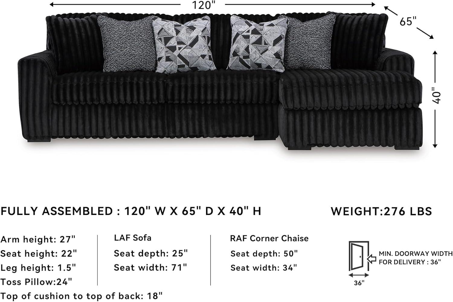 imageSignature Design by Ashley MidnightMadness Contemporary Symmetrical 2Piece Sectional with Reversible Seat Cushion Dark BrownOnyx
