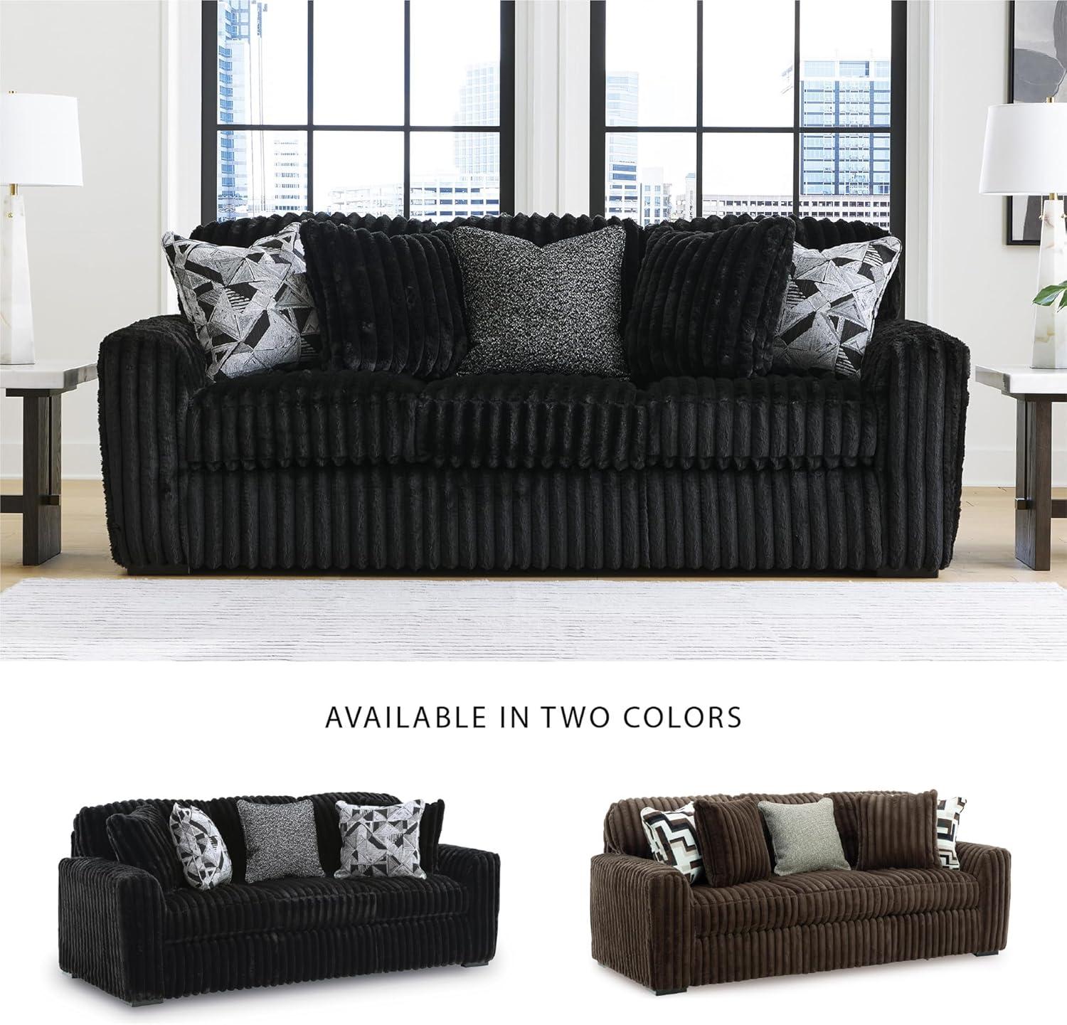 imageSignature Design by Ashley MidnightMadness Contemporary Symmetrical 2Piece Sectional with Reversible Seat Cushion Dark BrownOnyx
