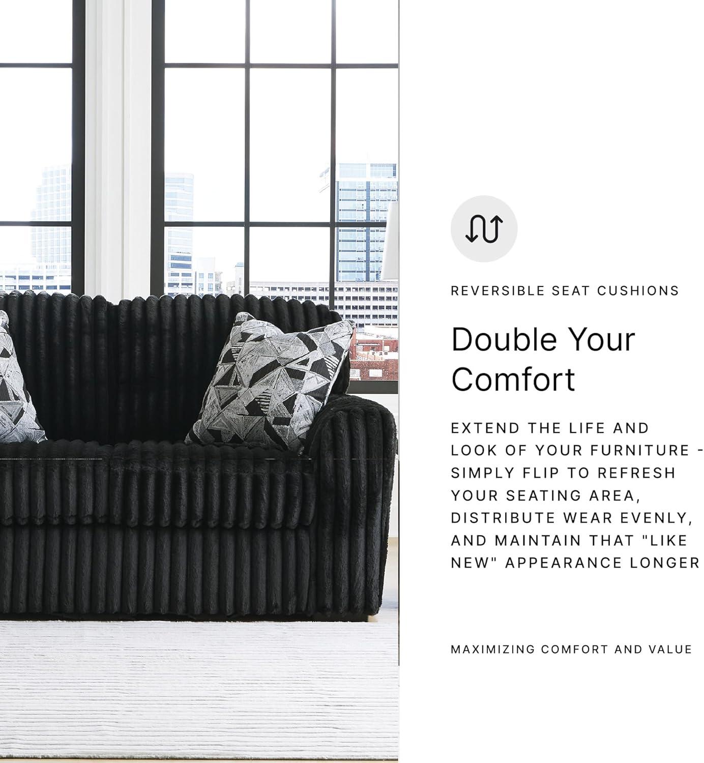 imageSignature Design by Ashley MidnightMadness Contemporary Symmetrical 2Piece Sectional with Reversible Seat Cushion Dark BrownOnyx