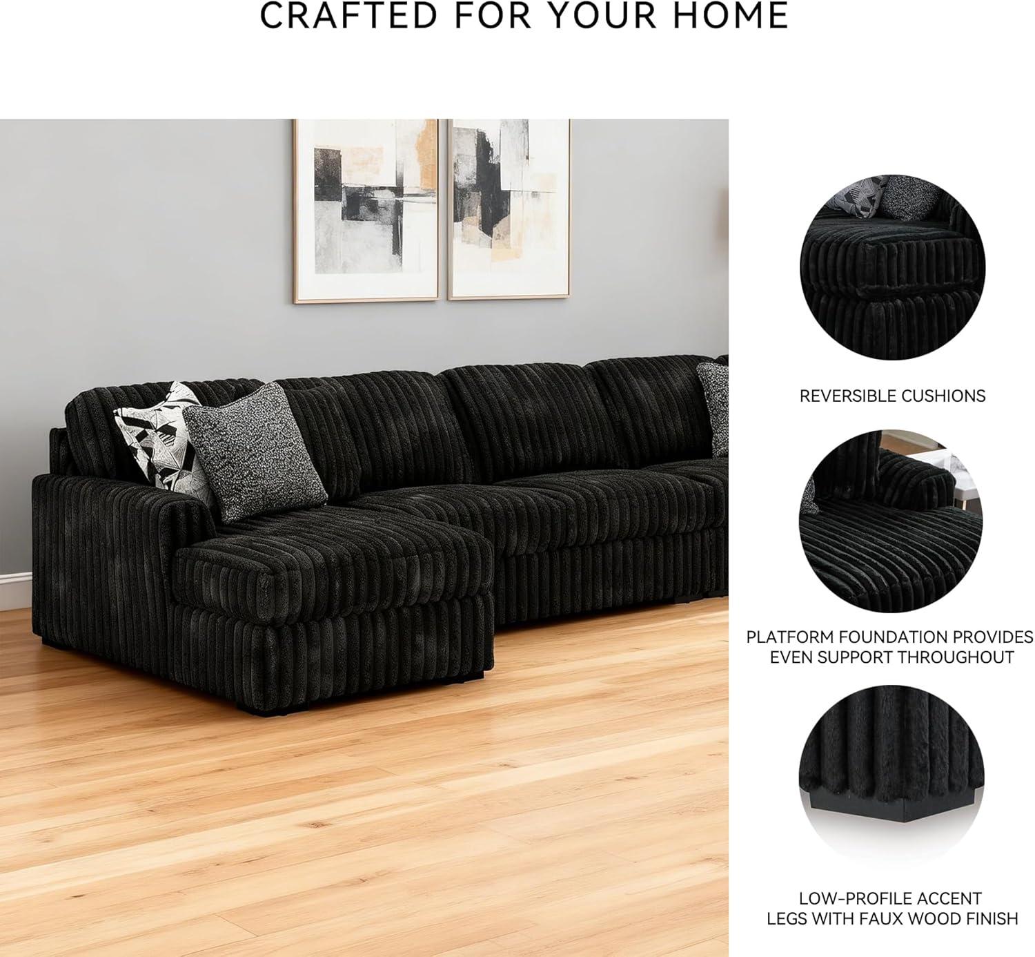 imageSignature Design by Ashley MidnightMadness Contemporary Symmetrical 2Piece Sectional with Reversible Seat Cushion Dark BrownOnyx