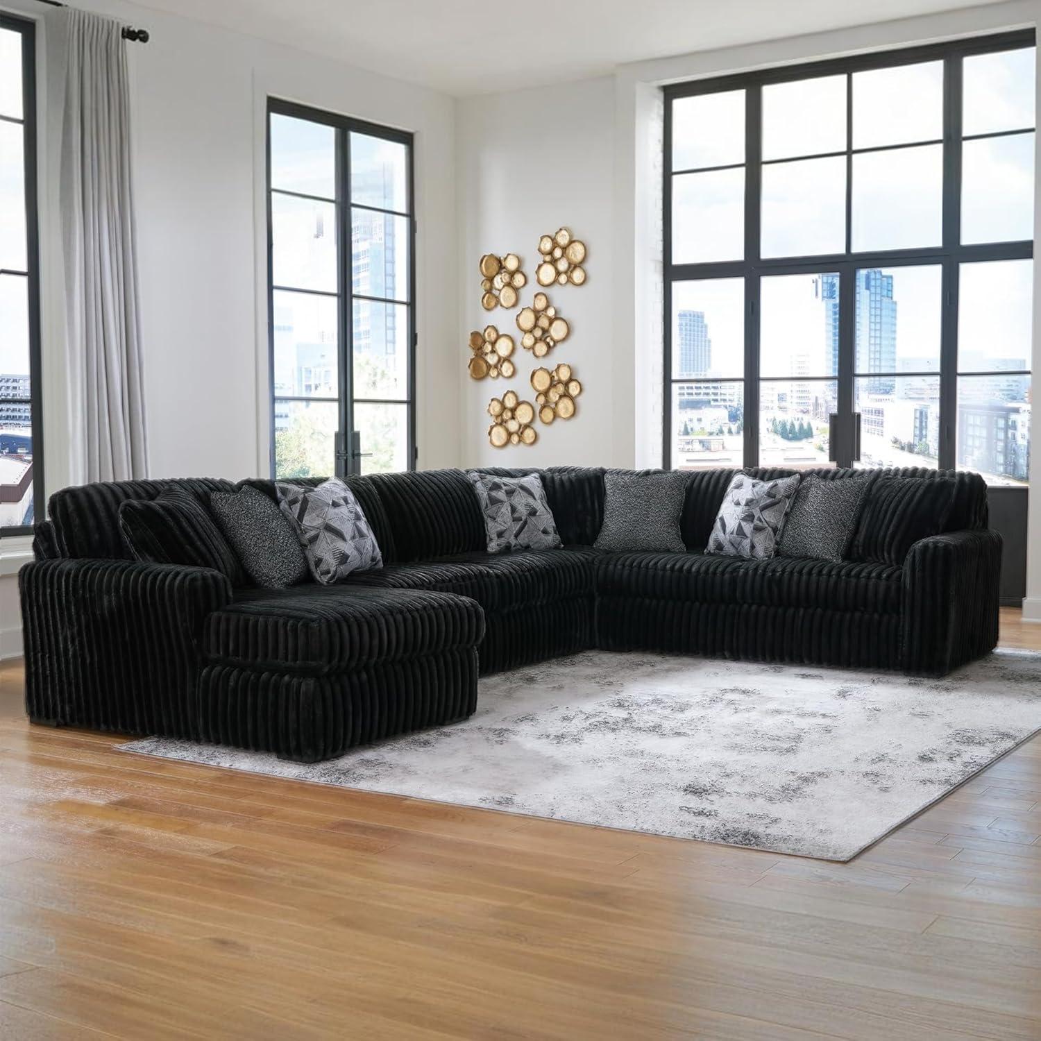 imageSignature Design by Ashley MidnightMadness Contemporary Symmetrical 2Piece Sectional with Reversible Seat Cushion Dark BrownOnyx