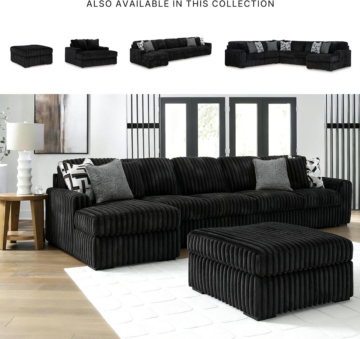 imageSignature Design by Ashley MidnightMadness Contemporary Symmetrical 2Piece Sectional with Reversible Seat Cushion Dark BrownOnyx
