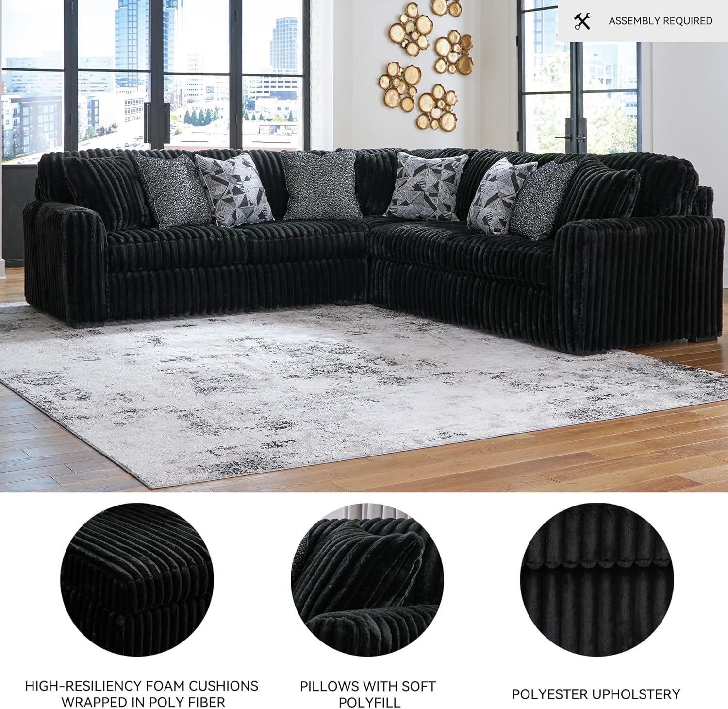imageSignature Design by Ashley MidnightMadness Contemporary Symmetrical 2Piece Sectional with Reversible Seat Cushion Dark BrownOnyx
