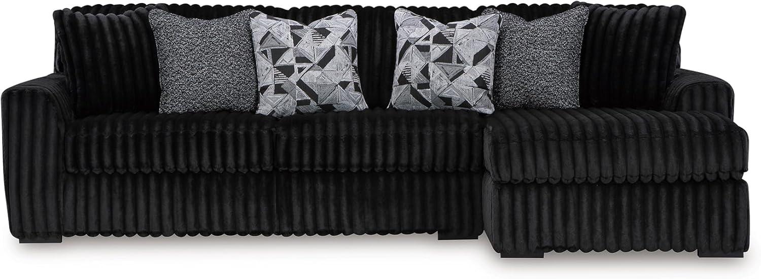imageSignature Design by Ashley MidnightMadness Contemporary Symmetrical 2Piece Sectional with Reversible Seat Cushion Dark BrownOnyx