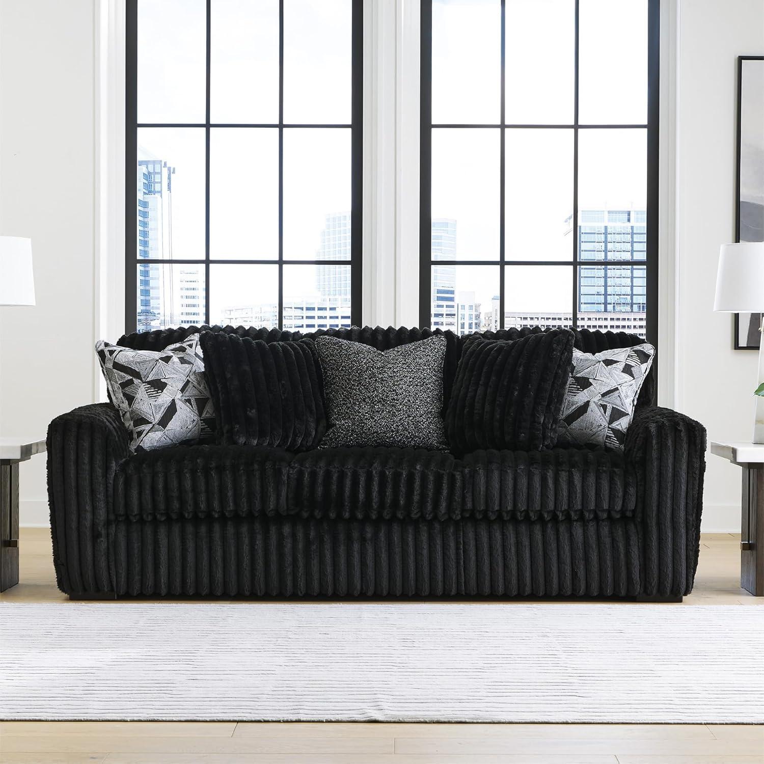 imageSignature Design by Ashley MidnightMadness Contemporary Symmetrical 2Piece Sectional with Reversible Seat Cushion Dark BrownOnyx