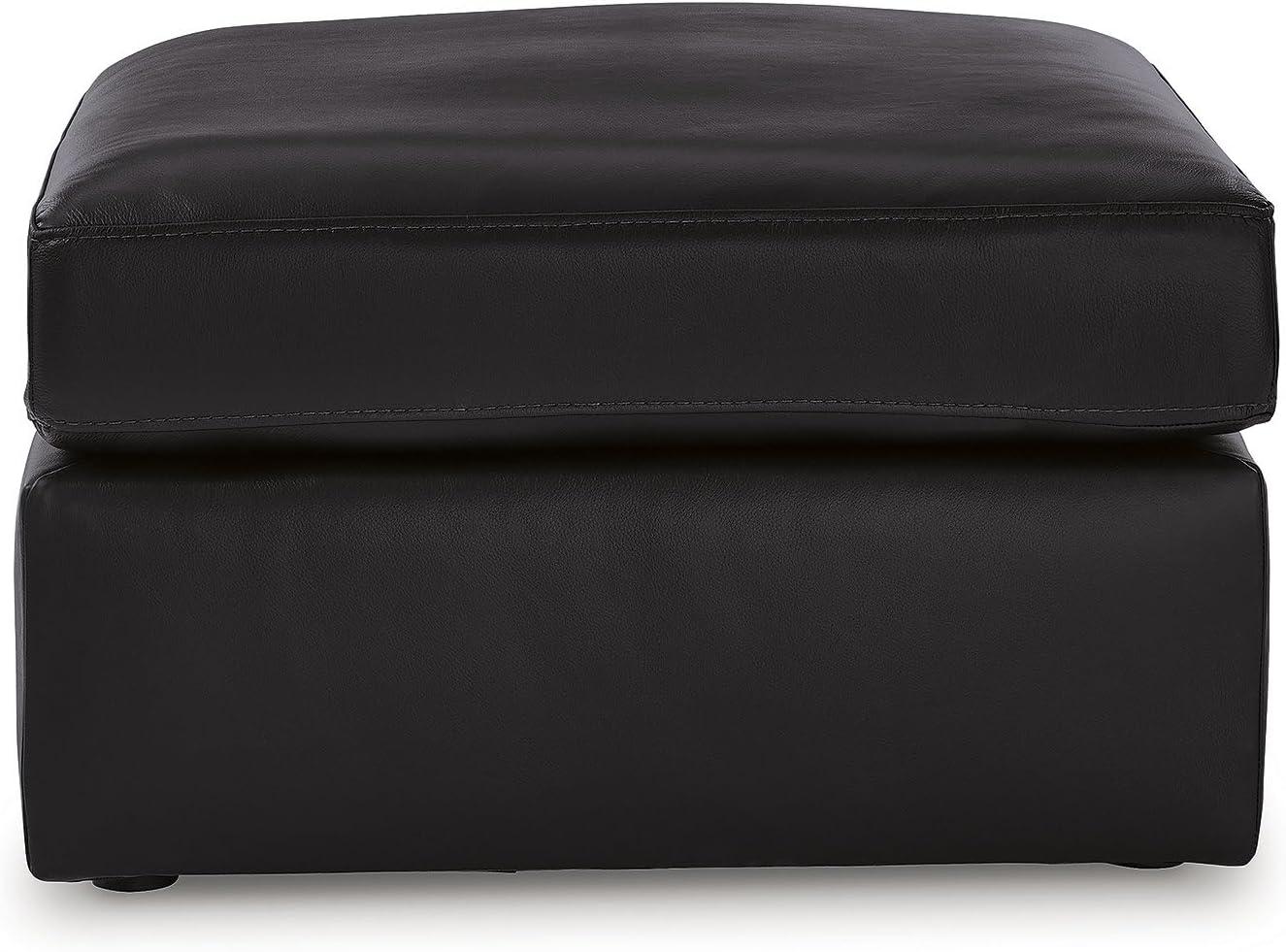 imageSignature Design by Ashley ModMax II Modern Leather Match Oversized Accent Ottoman with NonSkid Legs Black32D x 32W x 20H