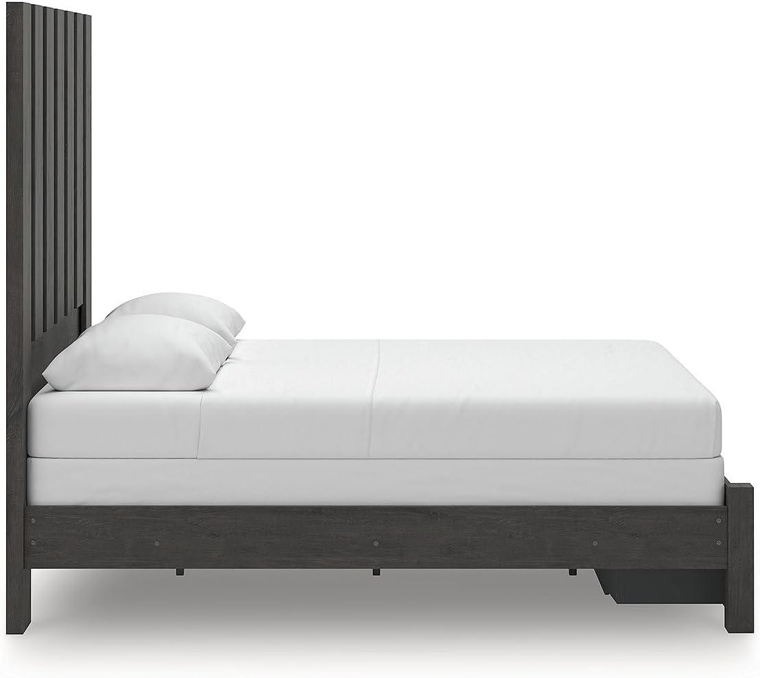 imageSignature Design by Ashley Parlayon Modern Panel Storage Bed Foundation or Box Spring Needed Queen GrayPanel Storage Bed