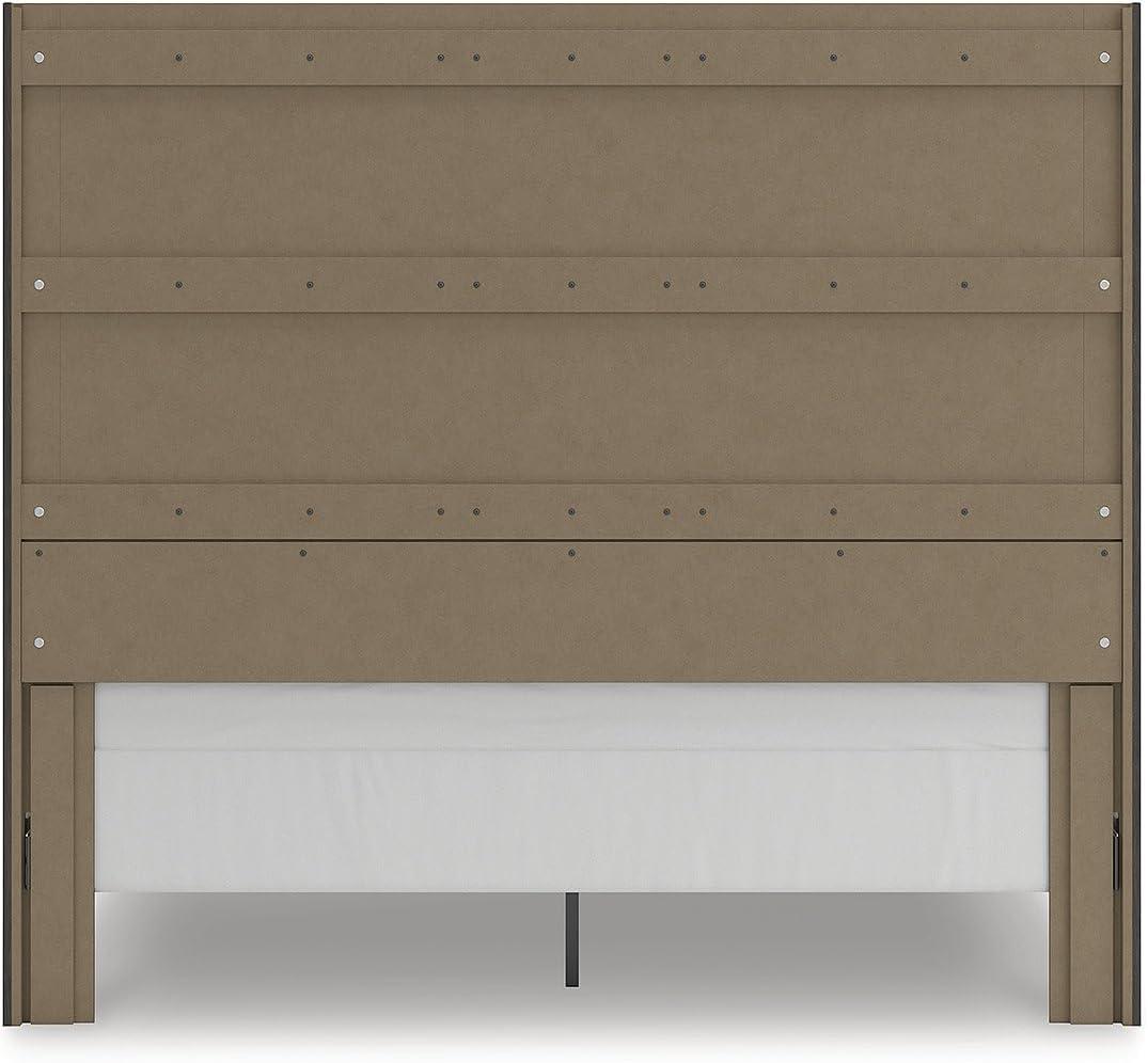 imageSignature Design by Ashley Parlayon Modern Panel Storage Bed Foundation or Box Spring Needed Queen GrayPanel Storage Bed