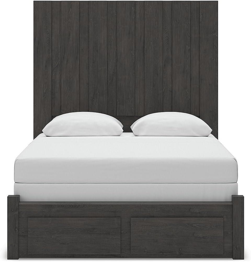 imageSignature Design by Ashley Parlayon Modern Panel Storage Bed Foundation or Box Spring Needed Queen GrayPanel Storage Bed