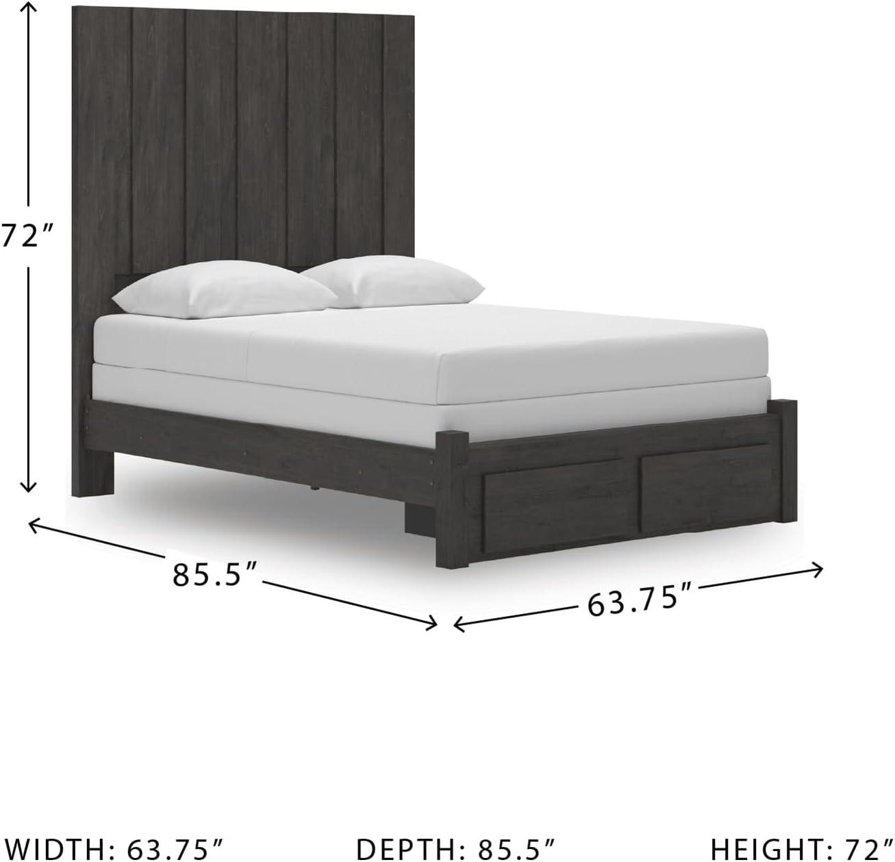 imageSignature Design by Ashley Parlayon Modern Panel Storage Bed Foundation or Box Spring Needed Queen GrayPanel Storage Bed