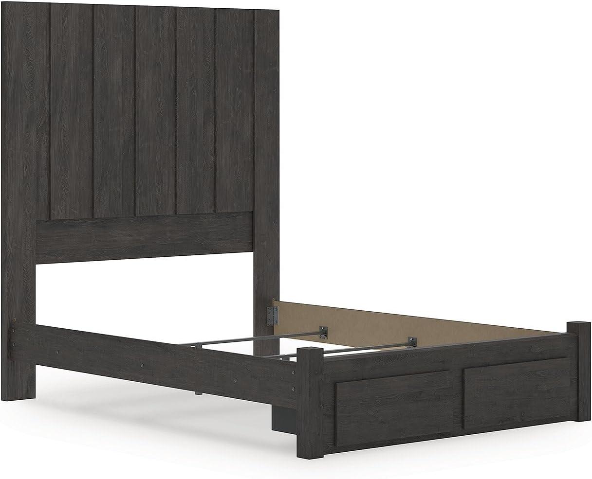 imageSignature Design by Ashley Parlayon Modern Panel Storage Bed Foundation or Box Spring Needed Queen GrayPanel Storage Bed