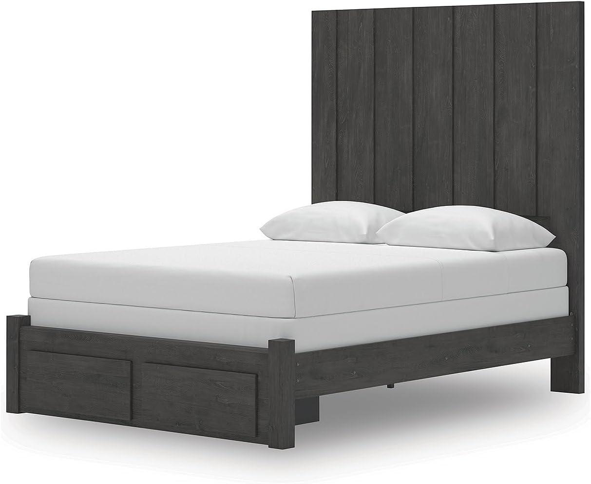 imageSignature Design by Ashley Parlayon Modern Panel Storage Bed Foundation or Box Spring Needed Queen GrayPanel Storage Bed