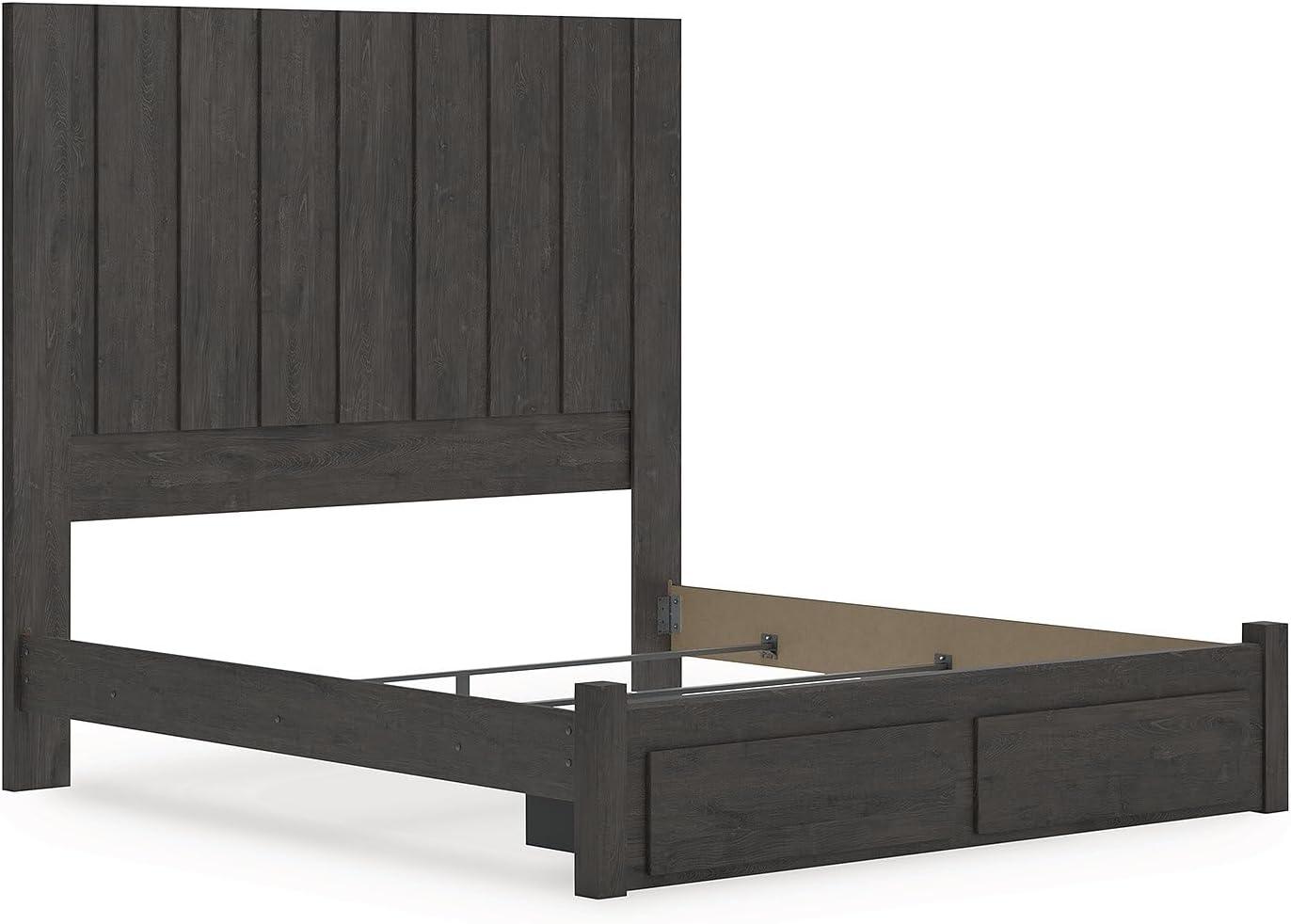 imageSignature Design by Ashley Parlayon Modern Panel Storage Bed Foundation or Box Spring Needed Queen GrayPanel Storage Bed