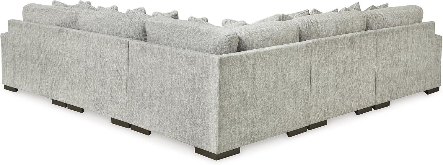 imageSignature Design by Ashley Regent Park Contemporary Anti Sag RightArm Facing 4Piece Sectional with Reversible Cushions and 9 Accent Pillows Light GrayLight Gray